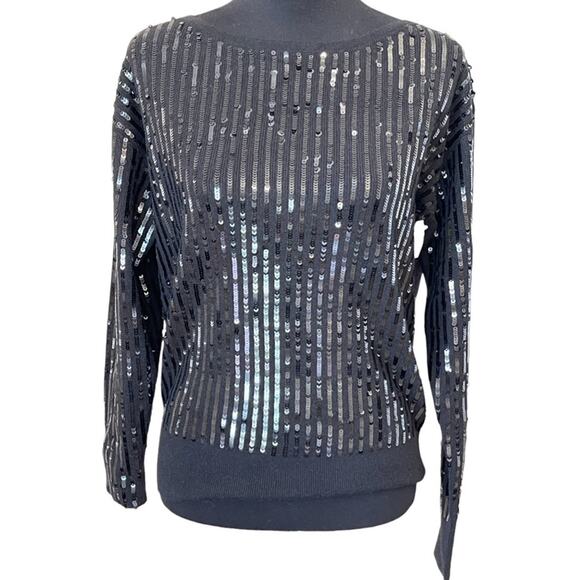 New ~ HALOGEN ~ Sparkle Sequin Sweater XS VISCOSE SOFT OVERSIZED - Picture 1 of 6